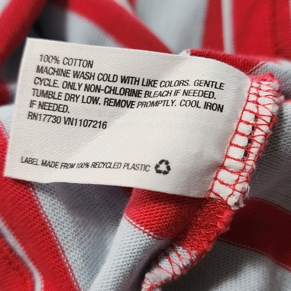 SOLD The Nines by Hatch Maternity Dress Knit Stripes Medium Red Blue Pockets - Picture 8 of 9